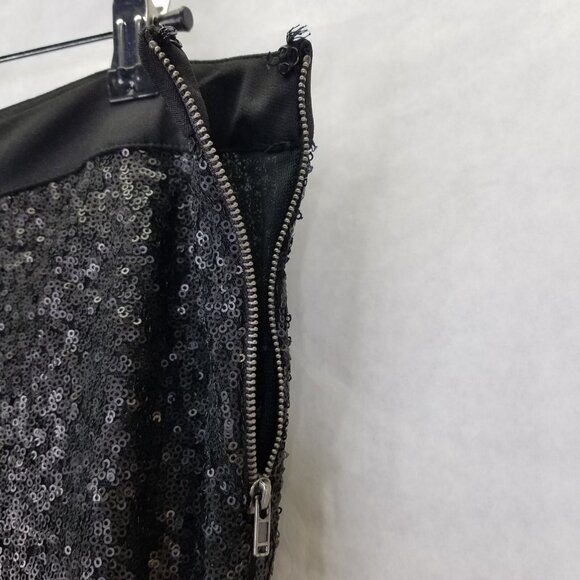 Akira Chicago Flare Pants Women L High Waist Semi Sheer Sequin Black Sparkle NEW - Picture 4 of 16